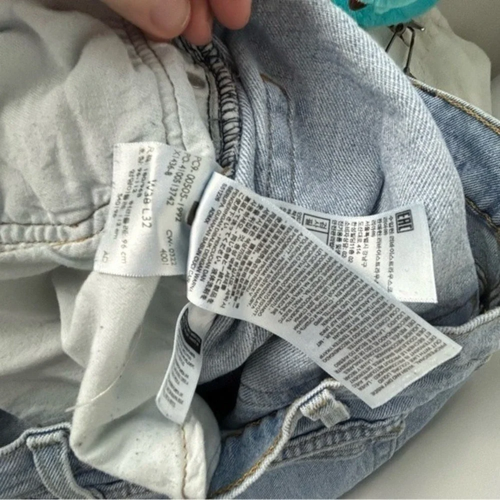 Levi's 505 Light Blue Straight Jeans Timeless‎ Style 38X32 Men's
